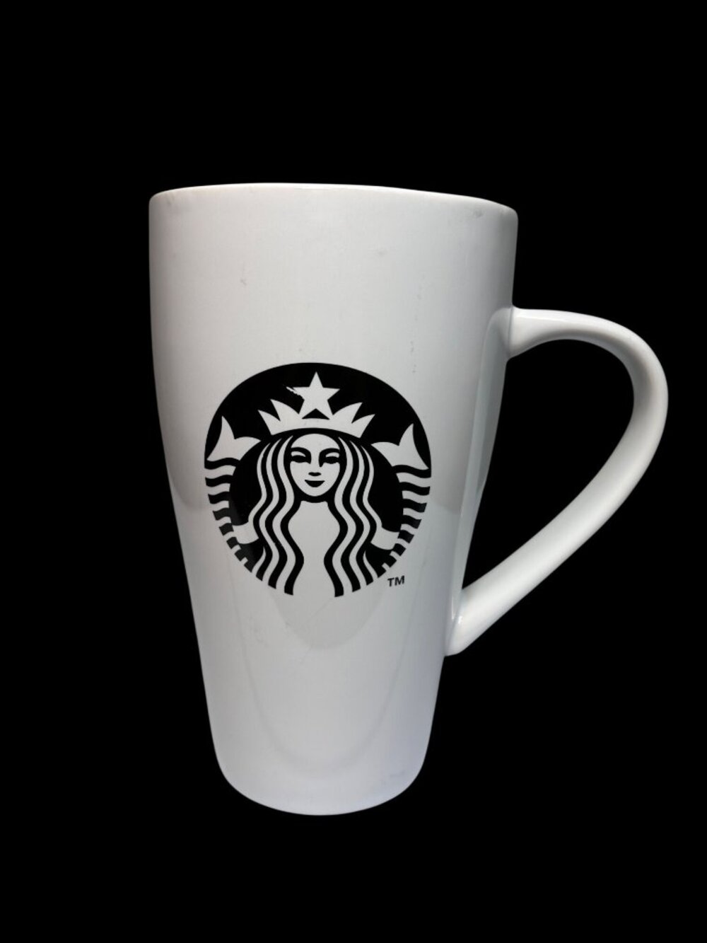 Starbucks White Ceramic 18 oz Coffee Mug With Black Logo Classic 2014 Design